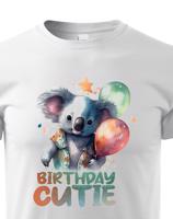 Dětské narozeninové tričko s potiskem pandy a nápisem Birthday cutie