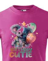 Dětské narozeninové tričko s potiskem pandy a nápisem Birthday cutie