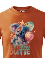 Dětské narozeninové tričko s potiskem pandy a nápisem Birthday cutie