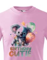 Dětské narozeninové tričko s potiskem pandy a nápisem Birthday cutie