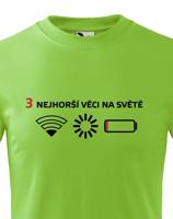 Dětské tričko 3 nejhorší věci na světě - triko pro všechny mobilní závisláky