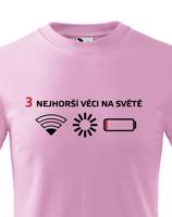 Dětské tričko 3 nejhorší věci na světě - triko pro všechny mobilní závisláky