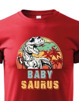 Dětské tričko - babysaurus - roztomilý barevný motiv s plnými barvami