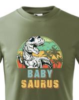Dětské tričko - babysaurus - roztomilý barevný motiv s plnými barvami