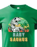 Dětské tričko - babysaurus - roztomilý barevný motiv s plnými barvami
