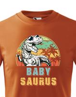 Dětské tričko - babysaurus - roztomilý barevný motiv s plnými barvami