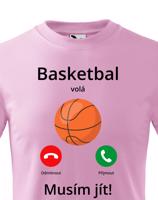 Dětské tričko Basketbal volá Musím jít! - skvělý dárek pro milovníky basketbalu
