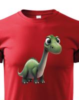 Dětské tričko - brachiosaurus - roztomilý barevný motiv s plnými barvami