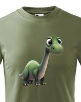 Dětské tričko - brachiosaurus - roztomilý barevný motiv s plnými barvami