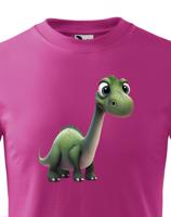 Dětské tričko - brachiosaurus - roztomilý barevný motiv s plnými barvami