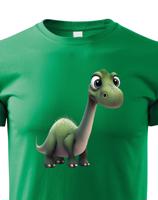 Dětské tričko - brachiosaurus - roztomilý barevný motiv s plnými barvami