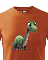Dětské tričko - brachiosaurus - roztomilý barevný motiv s plnými barvami