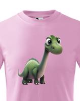 Dětské tričko - brachiosaurus - roztomilý barevný motiv s plnými barvami