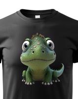 Dětské tričko - dinosaurus - roztomilý barevný motiv s plnými barvami