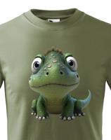 Dětské tričko - dinosaurus - roztomilý barevný motiv s plnými barvami
