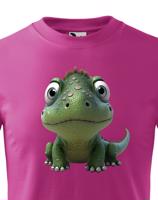 Dětské tričko - dinosaurus - roztomilý barevný motiv s plnými barvami