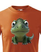 Dětské tričko - dinosaurus - roztomilý barevný motiv s plnými barvami