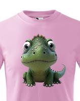 Dětské tričko - dinosaurus - roztomilý barevný motiv s plnými barvami