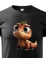 Dětské tričko - dinosaurus - roztomilý barevný motiv s plnými barvami