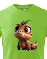 Dětské tričko - dinosaurus - roztomilý barevný motiv s plnými barvami