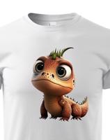 Dětské tričko - dinosaurus - roztomilý barevný motiv s plnými barvami