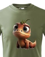 Dětské tričko - dinosaurus - roztomilý barevný motiv s plnými barvami