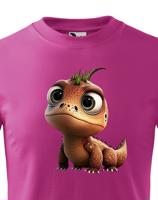 Dětské tričko - dinosaurus - roztomilý barevný motiv s plnými barvami