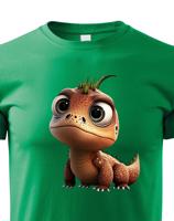 Dětské tričko - dinosaurus - roztomilý barevný motiv s plnými barvami