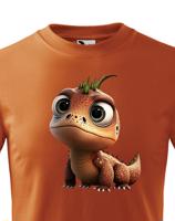 Dětské tričko - dinosaurus - roztomilý barevný motiv s plnými barvami