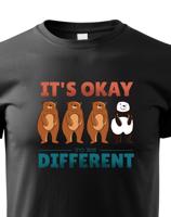 Dětské  tričko IT´S OKAY TO BE DIFFERENT - triko s pandou