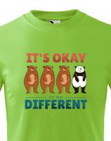 Dětské  tričko IT´S OKAY TO BE DIFFERENT - triko s pandou