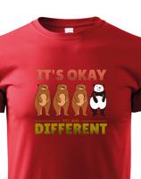 Dětské  tričko IT´S OKAY TO BE DIFFERENT - triko s pandou