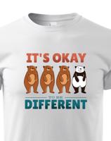 Dětské  tričko IT´S OKAY TO BE DIFFERENT - triko s pandou