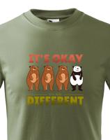 Dětské  tričko IT´S OKAY TO BE DIFFERENT - triko s pandou