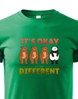 Dětské  tričko IT´S OKAY TO BE DIFFERENT - triko s pandou