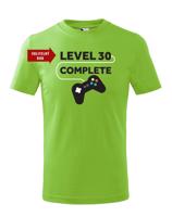 Dětské tričko k narozeninám - Level complete - s věkem na přání