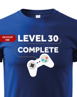 Dětské tričko k narozeninám - Level complete - s věkem na přání