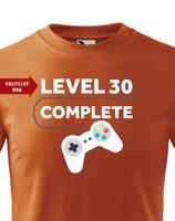 Dětské tričko k narozeninám - Level complete - s věkem na přání