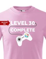 Dětské tričko k narozeninám - Level complete - s věkem na přání