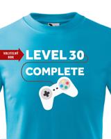 Dětské tričko k narozeninám - Level complete - s věkem na přání