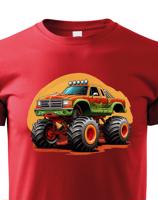 Dětské tričko Monster truck - krásný barevný motiv s plnými barvami