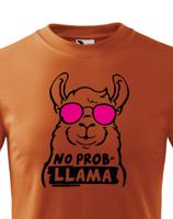 Dětské tričko No Prob - LLama - veselý potisk s ještě veselejšími barvami