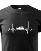 Dětské tričko pro cestovatele - srdeční tep a karavan