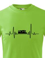 Dětské tričko pro cestovatele - srdeční tep a karavan