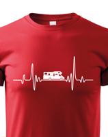 Dětské tričko pro cestovatele - srdeční tep a karavan