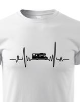 Dětské tričko pro cestovatele - srdeční tep a karavan