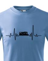 Dětské tričko pro cestovatele - srdeční tep a karavan