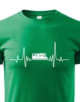 Dětské tričko pro cestovatele - srdeční tep a karavan