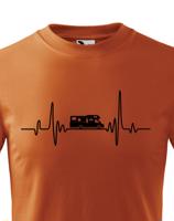 Dětské tričko pro cestovatele - srdeční tep a karavan