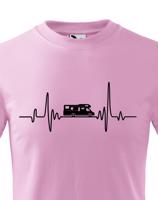 Dětské tričko pro cestovatele - srdeční tep a karavan